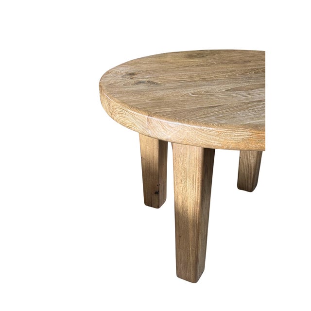 Sculptural Solid Teak Wood Dining Table With Expressive Natural Grain For Sale - Image 6 of 7