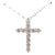 Natural Diamond Cross Necklace 14kt White Gold 0.64ctw Gh Si New For Sale