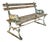Antique English Victorian Cast Iron Wooden Slat Garden Seat Patio Park Bench For Sale