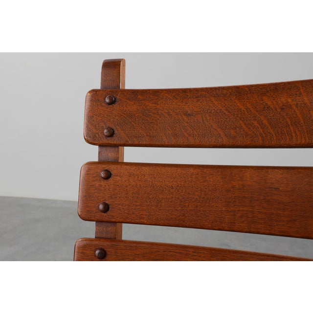 Mid-Century Modern Brutalist Oak and Wicker Chair, 1960 For Sale - Image 11 of 18