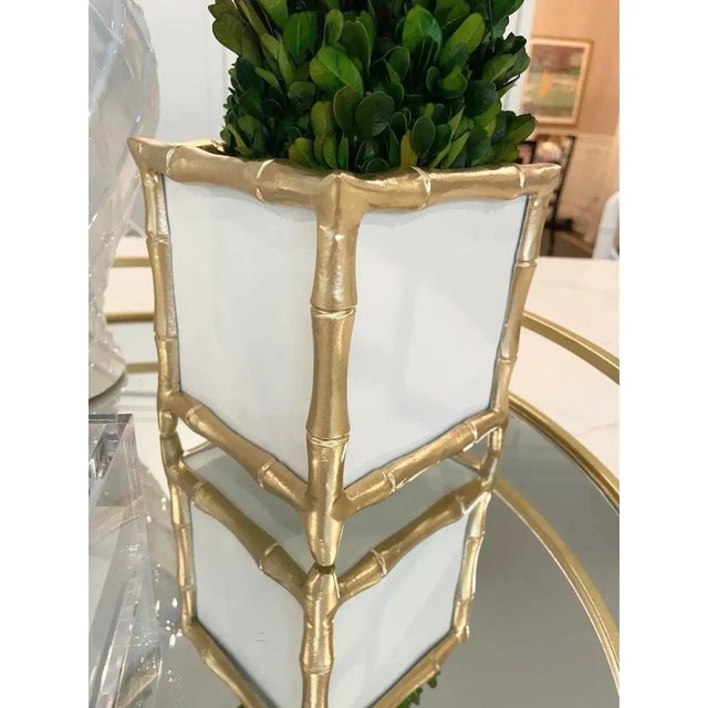 Modern Chinoiserie Style Metal Cachepot For Sale - Image 4 of 5