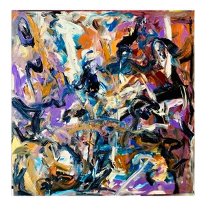 Original Abstract Painting by Erik Sulander 36x36 Acrylic on Birch Wood. Nft Included