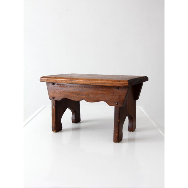 Farmhouse Antique Wooden Farmhouse Stool For Sale - Image 3 of 12