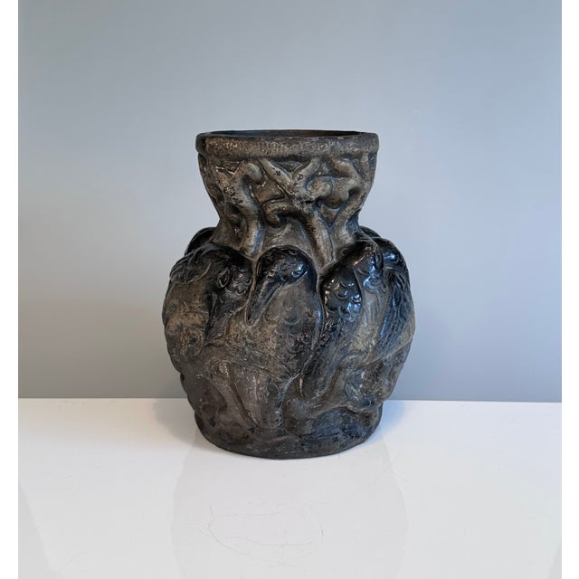 Ceramic Antique Ceramic Art Relief Vases from Bernhard Bertram Pottery, Germany, 1890s, Set of 2 For Sale - Image 7 of 18