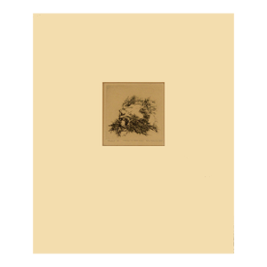 "Head of Batista", Miniature Mid Century Modern Abstract Etching, Proof III by Richard W. Downs