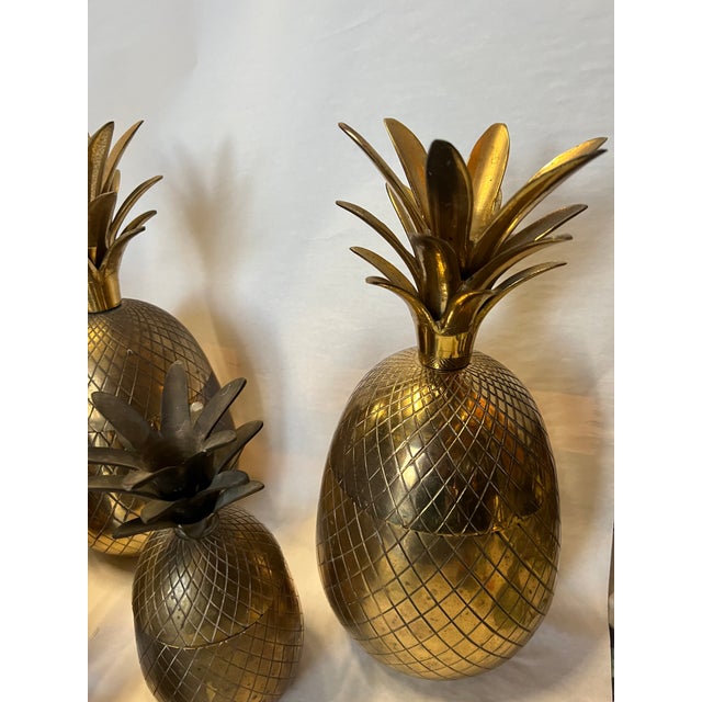 1970s 1970s Brass Pineapple Boxes - Set of 6 For Sale - Image 5 of 8