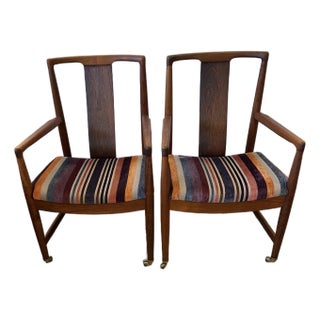 John Stuart Mid Century Modern Teak Armchairs - A Pair For Sale
