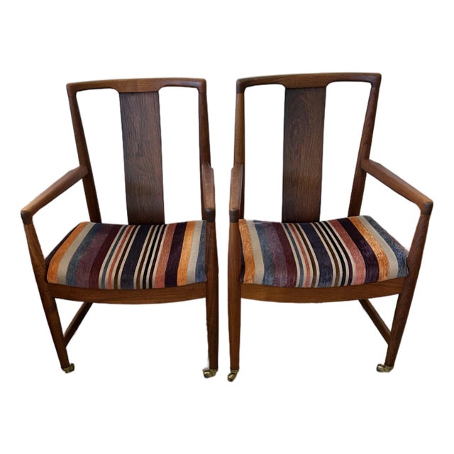 John Stuart Mid Century Modern Teak Armchairs - A Pair For Sale