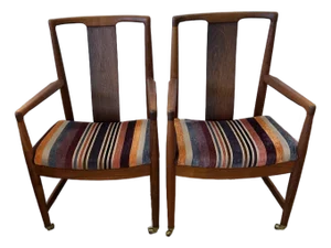 John Stuart Mid Century Modern Teak Armchairs - A Pair