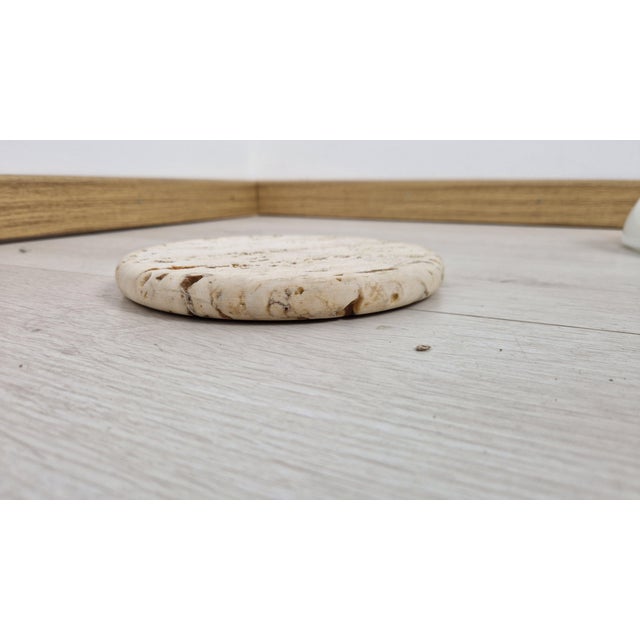 Mid-Century Modern Pocket Emptiers in Turned Travertine from Up & Up, 1970s, Set of 2 For Sale - Image 3 of 18