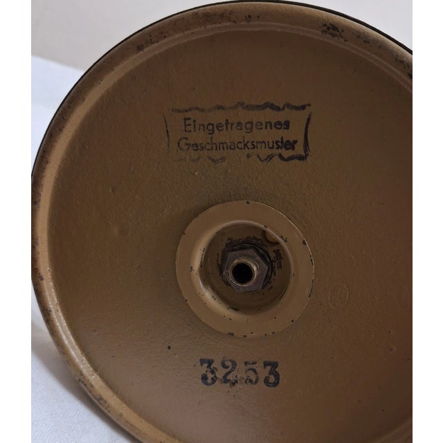 Vintage German Table Lamp with Brass Frame and Vinyl Shade, 1950s For Sale - Image 6 of 7