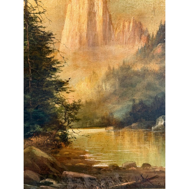 Realism Early 1900s California Landscape Painting Depicting For Sale - Image 3 of 9