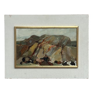 S.E. Hellqvist, Landscape Composition, 1968, Oil Painting on Board Formation, Framed For Sale