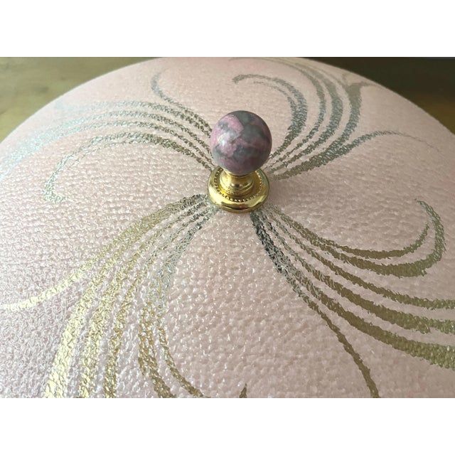 Mid 20th Century 1950s Pink Leaf Sprays Ceiling Light For Sale - Image 5 of 18