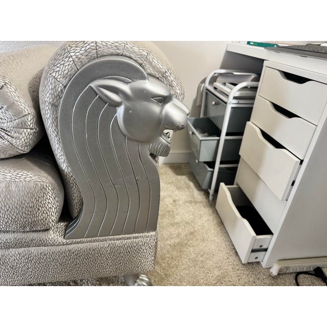 1980s Silver Leopard Head Chaise Lounge For Sale In Washington DC - Image 6 of 7