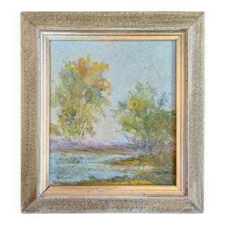 J. Ellen Wilhelm (American, 20th Century) Landscape Oil Painting on Board For Sale