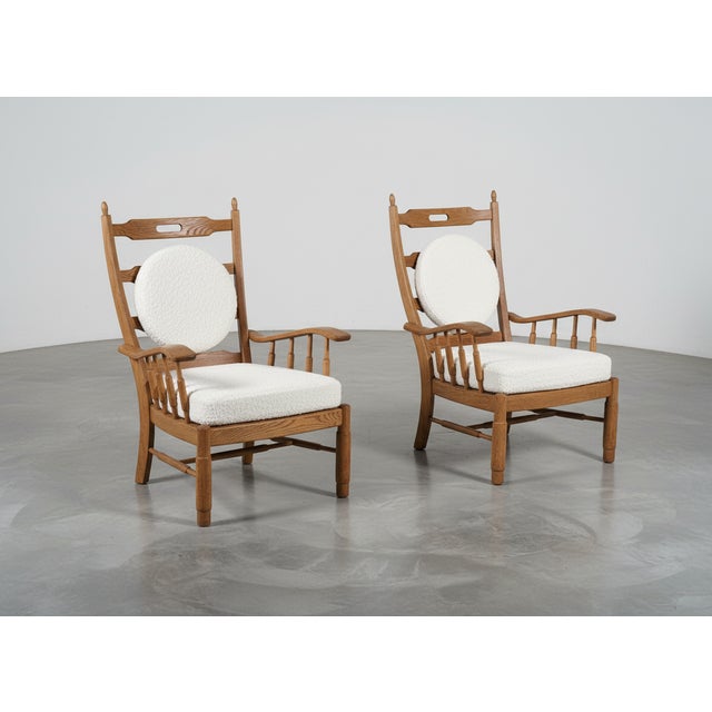 Armchairs in the style of Guillerme and Chambron, 1950s, Set of 2 For Sale - Image 9 of 9