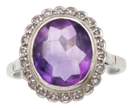 Edwardian Amethyst Cluster Ring