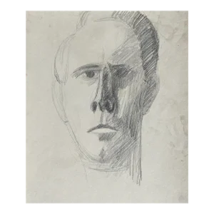 1940s Frank Wallace Self Portrait Drawing