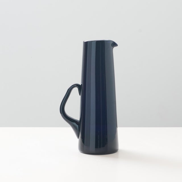 Per Lutken Holmegaard Sapphire Blue Water Pitcher by Per Lutken For Sale - Image 4 of 8