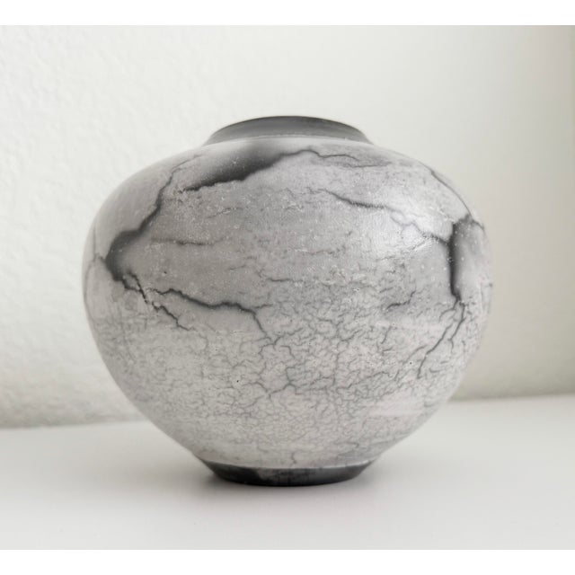 Large Raku Vase For Sale - Image 4 of 9