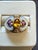 Metal Diamond, Citrine, Blue Topaz Ring in 18 Karat Yellow Gold 7.9 Gm, Size 7 For Sale - Image 7 of 8