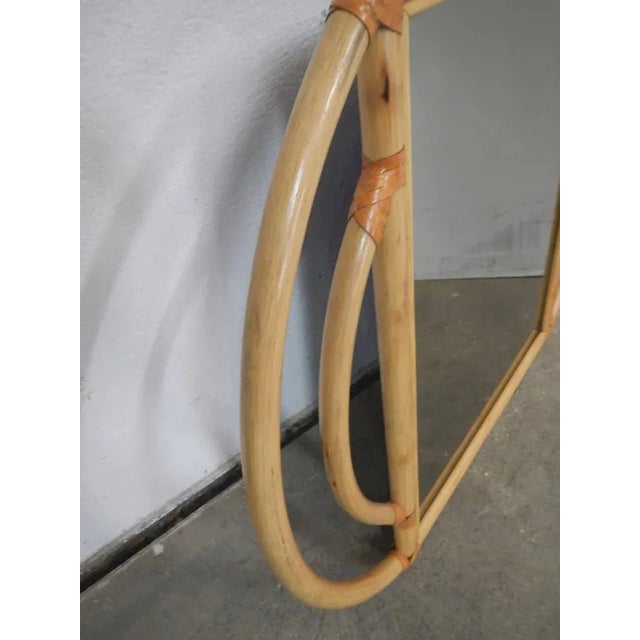 Tan Mirror in Rattan, 1970s For Sale - Image 8 of 10