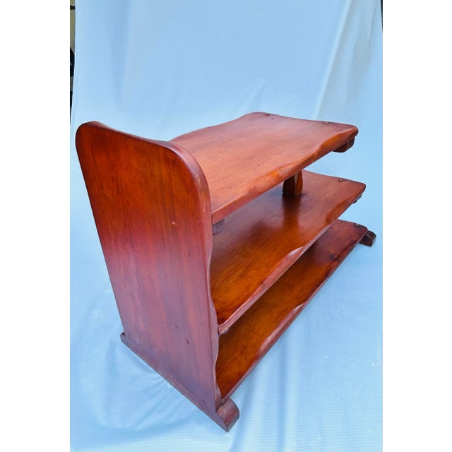 1930s Adirondack Maple 3-Shelf Vintage End Table Reddish Patina. For Sale - Image 4 of 10