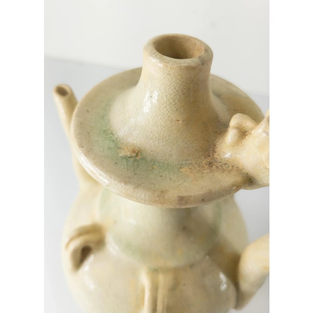 20th Century Chinese Tang Dynasty Style White Cream Glazed Ewer Pitcher For Sale - Image 9 of 11