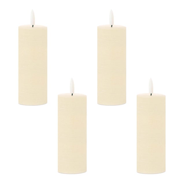 2020s FIA Wick Ivory Pillar Candle (Set of 4) For Sale - Image 5 of 5