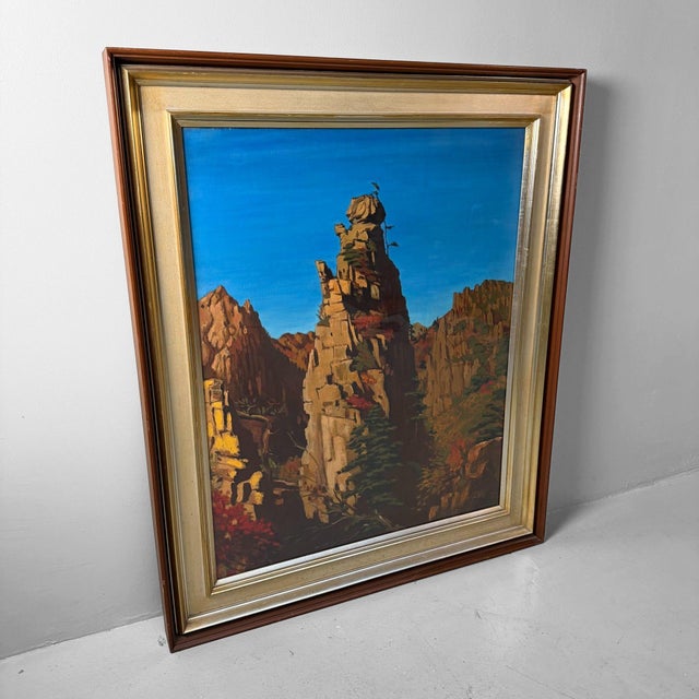 Mid-Century Modern Park Jeon-Yeol, Mount Kumgang, 1961, Oil on Canvas For Sale - Image 3 of 18