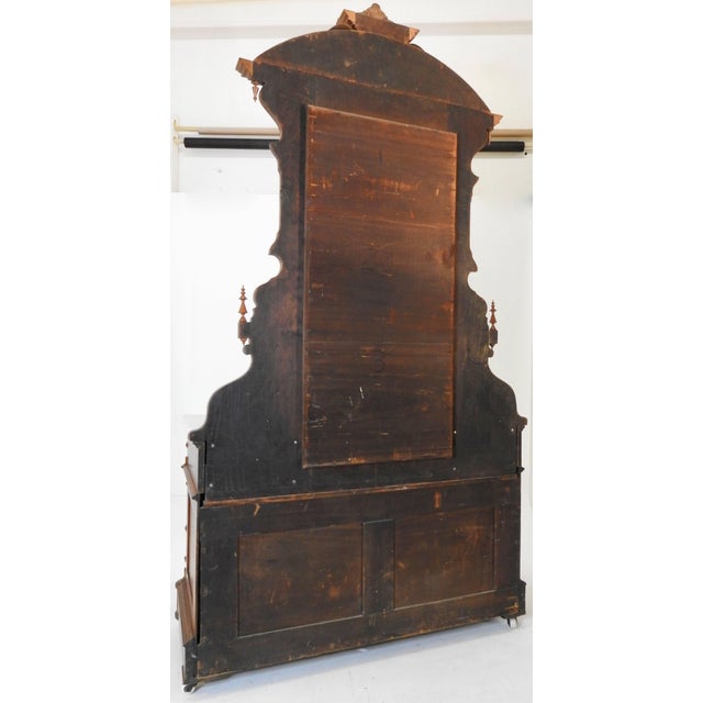 Brown Victorian Gentleman's Dresser With Marble Tops For Sale - Image 8 of 11