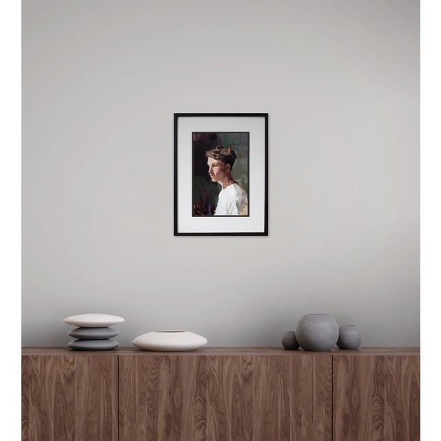 Contemporary Contemporary Brother by Jon Doran | Oil on Panel Profile Portrait of a Young Man For Sale - Image 3 of 9