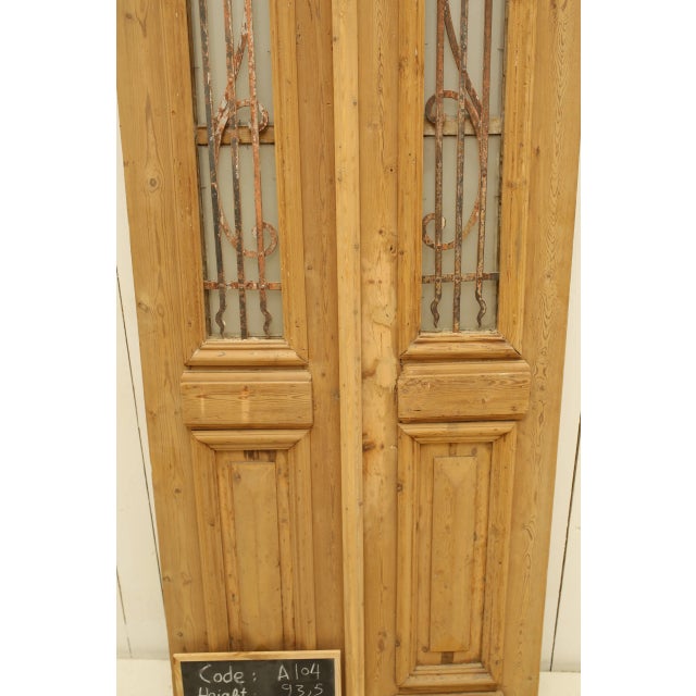 Late 19th Century Double French Doors With Metal/Glass - a Pair For Sale - Image 4 of 5