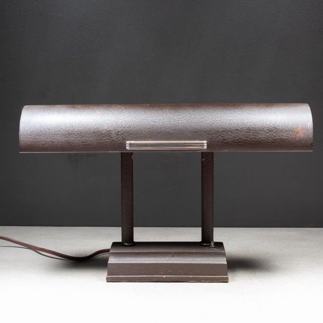 Industrial MId-century Banker's Desk Lamp c.1950 For Sale - Image 3 of 9