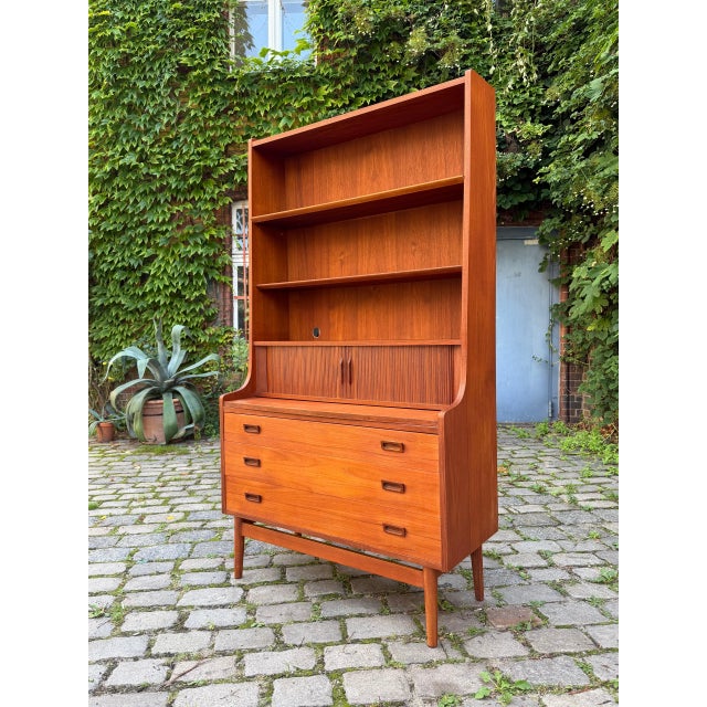 Teak Bookshelf with Secretary Desk by Johannes Sorth for Nexø For Sale - Image 11 of 11
