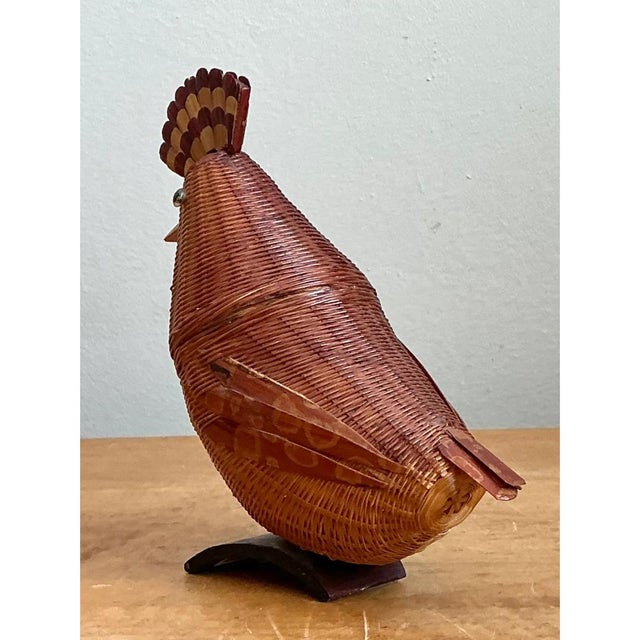 Late 20th Century Vintage Shanghai Weave Rattan Pheasant For Sale - Image 5 of 12