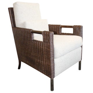 McGuire Thomas Pheasant Woven Core Club Chair For Sale