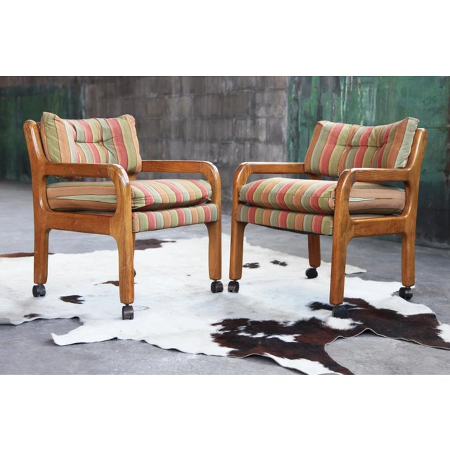 Mid-Century Modern 1970s Brutalist Mid Century Modern Lounge Side Accent Chair Armchair-- One Chair Left For Sale - Image 3 of 10