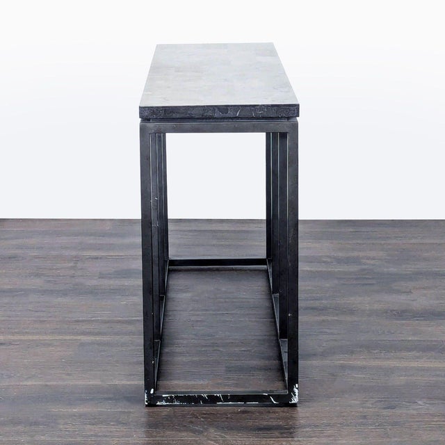 Modern Broyhill Metal and Faux Stone Console Table For Sale - Image 3 of 8