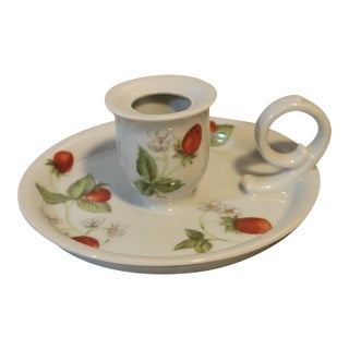 Vintage Bernardaud Limoges Candle Holder France Fraisiere Strawberry Garden HTF For Sale