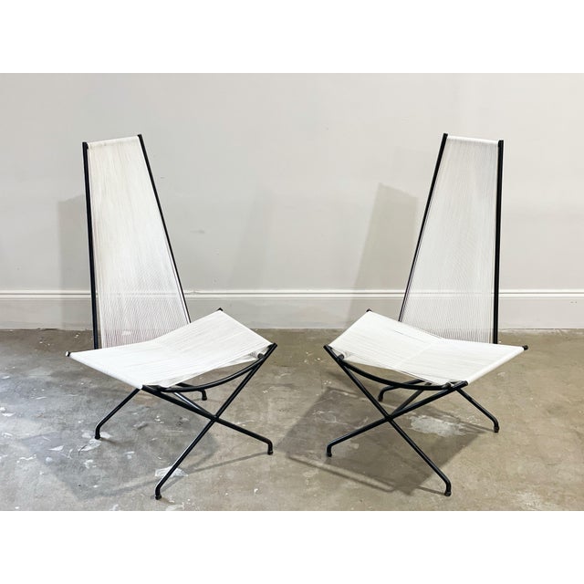 1950s Gunnar Birkerts for Yellen - Modernist Wrought Iron String Lounge Chairs - After Allan Gould For Sale In Atlanta - Image 6 of 12