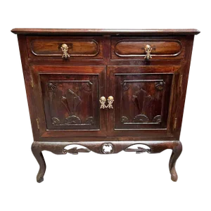 19th Century Antique French Style Rosewood Carved Buffet Cabinet