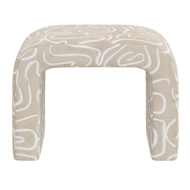 Spritely Home Lulu Waterfall Ottoman in Evelyn Natural For Sale - Image 4 of 5