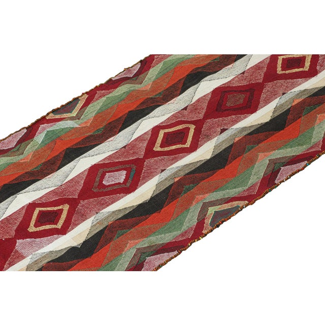 Rug & Kilim 1950s Vintage Persian Kilim Runner With Multicolor Stripes and Diamonds by Rug & Kilim For Sale - Image 4 of 8