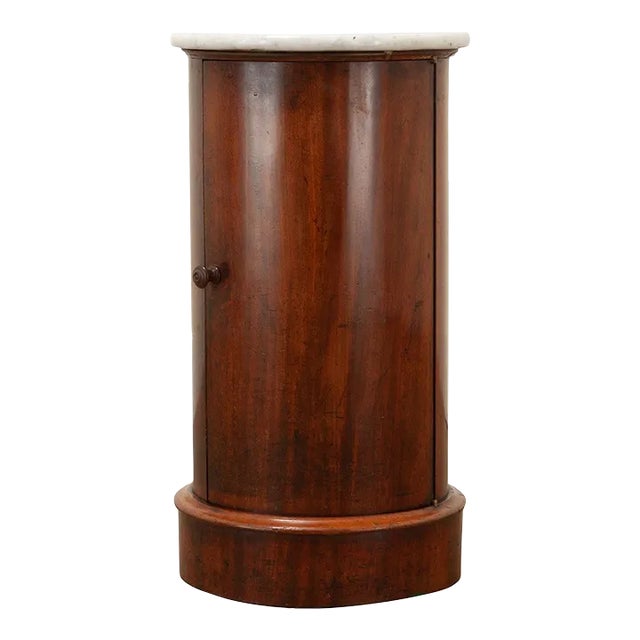 English 19th Century Mahogany Round Bedside Table For Sale