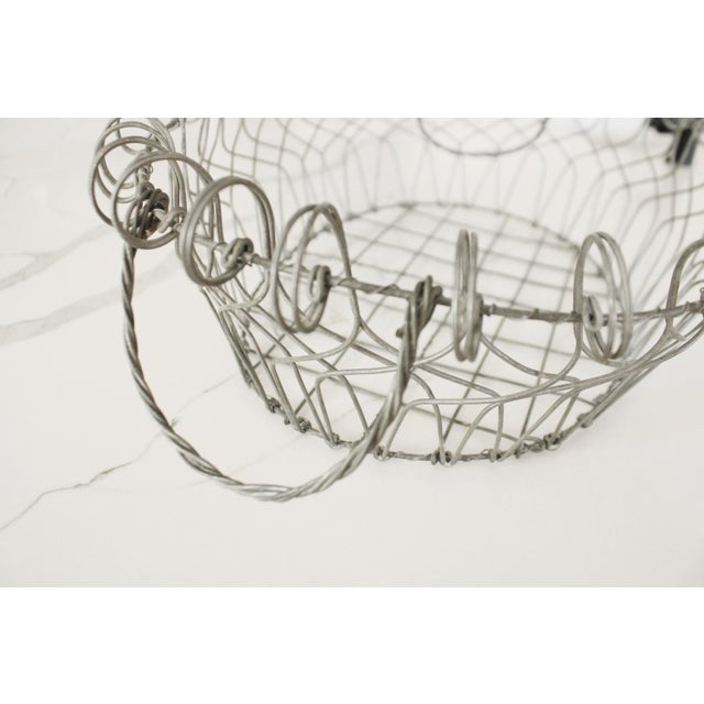 Antique French Wire Bread Basket/Made in France For Sale - Image 4 of 5