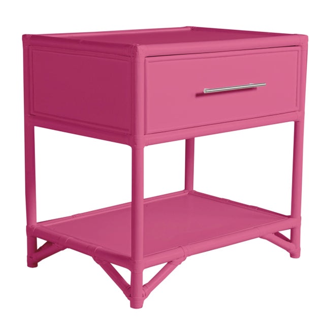 Contemporary Olympia One-Drawer Nightstand in Hot Pink For Sale - Image 3 of 6