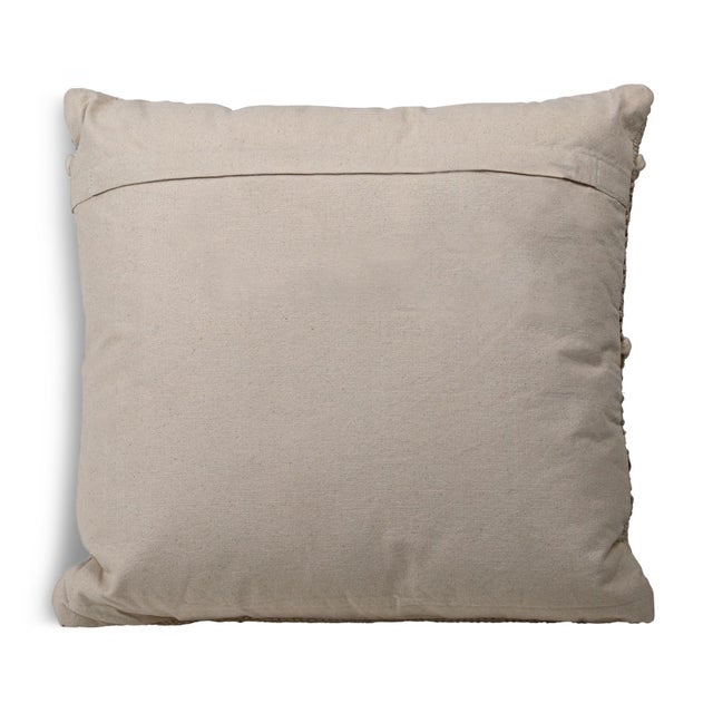 Hand woven jute and ivory cotton blend pillow. Back is solid sand/ivory tone. Beautiful calming neutrals which will look...