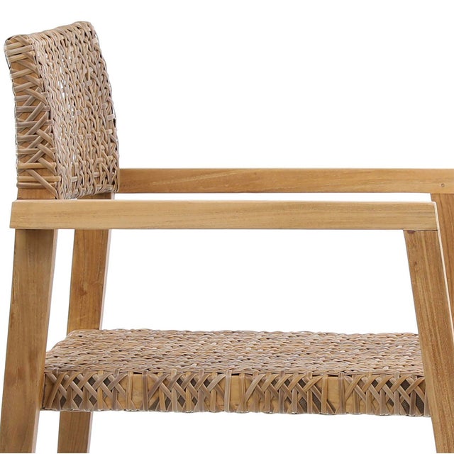 Ambra Outdoor Teak & Woven Dining Chair For Sale - Image 11 of 11